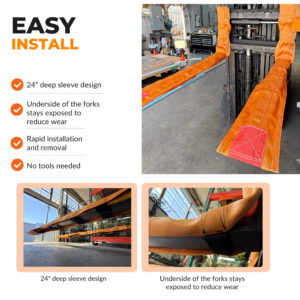 Hi-Vis Polyester Forklift Fork Covers for Delicate Handling